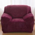 thumbnail image 2 of CHOK 2024 Housse Extensible de Chaise en Velours de Luxe 1 Pce, Ajustée, pour Canapé, Lavable, Gris Argenté, 2 of 6