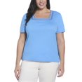 thumbnail image 1 of RAFAELLA Women's Square Neckline Short Sleeve Tee Shirt, 1 of 5