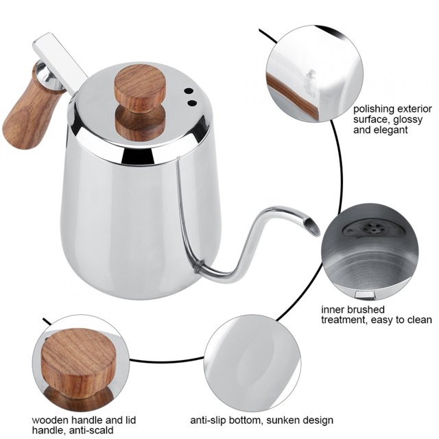 Drip Coffee Pot, Coffee Pot, Stainless Steel Coffee Pot Professional Kettle Travel For Camping Coffee Shop Home Kitchen