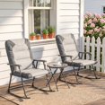 thumbnail image 2 of Outsunny 3pc Patio Foldable Rocking Chair Set, Light Grey, 2 of 10