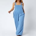 thumbnail image 2 of Wide Leg Overalls for Women Sleeveless Jumpsuits Suspender Overalls with Pockets, 2 of 6