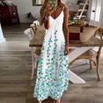 thumbnail image 1 of Robe Longue Maxi Ample à Imprimé Floral Sans Manches à Col en V pour Femmes Dames, 1 of 4