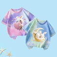 thumbnail image 2 of Jamicy T-Shirts pour Filles Mode Enfants Hauts Mignons pour Filles 2 Pcs Manches Courtes T-Shirts d'Été Mode T-Shirts Graphiques Col Rond Chandail, 2 of 3