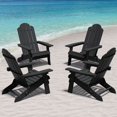 thumbnail image 1 of WINSOON Chaises Pliantes Adirondack Ensemble de Chaises de Patio Extérieur de 4, Finition Noire, 1 of 1