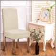 thumbnail image 4 of Oblique Plaid Waterproof Stretch Chair Covers for Dining Room Set of 6, Removable Washable Dining Room Chair Covers, Dining Chair Slipcovers Seat Protector(Cream), 4 of 7
