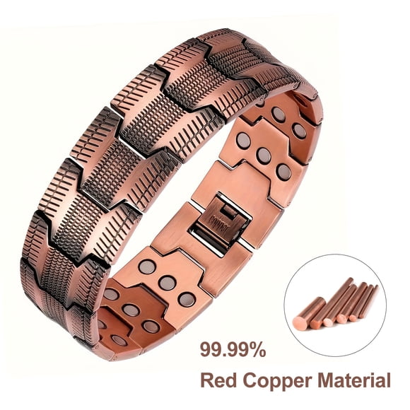 Estbridge Ultra Strength 3X Copper Magnetic Bracelet for Men - Adjustable Sizing Tool 99.99% Pure Copper Joint Support Valentine‘S Day Jewelry Gifts