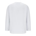 thumbnail image 5 of RXIRUCGD Men's Fashion Fallow Drawstring Solid Color Pockets Long Sleeve V-Neck Tops, White, Size: 2XL, 5 of 5