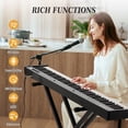 thumbnail image 4 of Keyboard Piano – 88 Key Semi-Weighted Full Size Digital – Set with Stand, Pedal, Power Adapter & Carry Bag – Portable Electronic – Beginners & Adults, 4 of 7