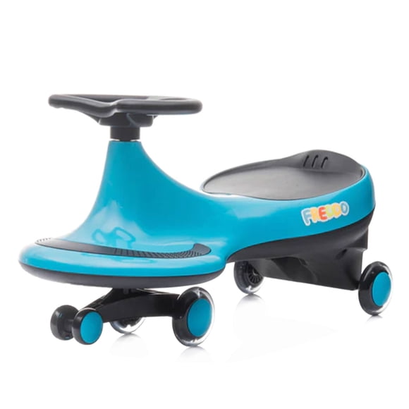 Freddo Toys Toddler Kids Swing Car w/Flashing Wheels for Ages 3 to 12, Blue
