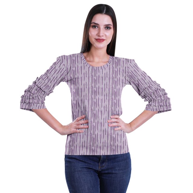 Moomaya Chemisiers Hauts pour Femmes Mode Robe à Manches Évasées Imprimée Vêtements Décontractés