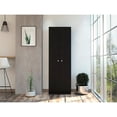 thumbnail image 2 of Tuhome Black Modern Engineered Wood Multi Storage Two-Door Pantry Cabinet, 2 of 7