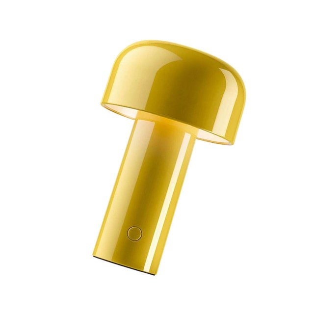 Lampe Champignon Nordique Rechargeable pour Chambre, Table de Chevet, Table à Manger, Ports USB, Jaune