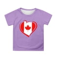 thumbnail image 1 of Gyexs Chandail Canada Filles Feuille d'Érable Drapeau Canadien Chandails Manches Courtes Col Rond T-Shirt Fête du Canada Mode Garçon Violet 4-5 Ans, 1 of 4