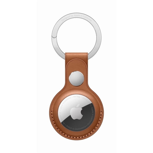 Apple AirTag Leather Key Ring - Saddle Brown