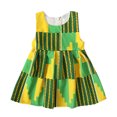 thumbnail image 1 of B91xZ Robes pour Filles Sans Manches Taille Haute Robe Courte Ligne A, Vert 12-18 Mois, 1 of 5
