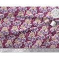 thumbnail image 3 of Soimoi Silk Fabric Insect,Pansy & Yellow Flower Floral Printed Fabric 1 Yard 42 Inch Wide, 3 of 3