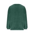 thumbnail image 4 of Yuyuzo Chandails en Molleton pour Femmes, Duveteux, Coupe Ample, Col Rond, Manches Longues, Chandail à Enfiler, Mode d'Automne, Hauts de Chandail avec Poches, 4 of 7