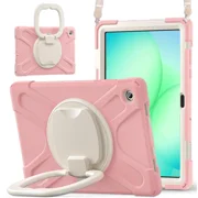 Protecive Case for Samsung Galaxy Tab A11 Plus / A11+ 11 Inch 2025 Shockporoof Cover with Pencil Holder Rotating Hand Strap & Stand Shoulder Strap