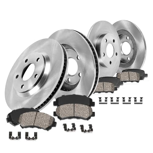 Callahan Brake Parts FRONT 296 mm + REAR 281 mm Premium OE 5 Lug [4] Rotors + [8] Ceramic Pads + Hardware CRK01141