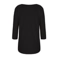 thumbnail image 3 of FAIWAD Oversized Tshirts for Women 3/4 Sleeve Button Decor Tops Cute Round Neck Basic Business Tees Blouses, 3 of 4