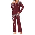 thumbnail image 1 of Rbaofujie Robes pour Femmes Ensemble de Pyjama Décontracté à Imprimé Dégradé Haut et Pantalon Pyjamas pour Femmes, 1 of 6
