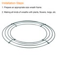 thumbnail image 3 of Unique Bargains 10' Metal Wire Wreath Frame Christmas Holiday Form Hanger, Green 2 Pack, 3 of 5