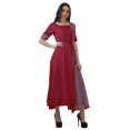 thumbnail image 3 of Moomaya Robe de Soirée à Manches Courtes en Viscose Style Santoon à Encolure Dégagée pour Femmes, 3 of 4