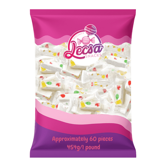 Fruity Jujube Nougat - Chewy Candy - Bulk Candy by Lecsa Specialty Snacks - 454G (1Lb)