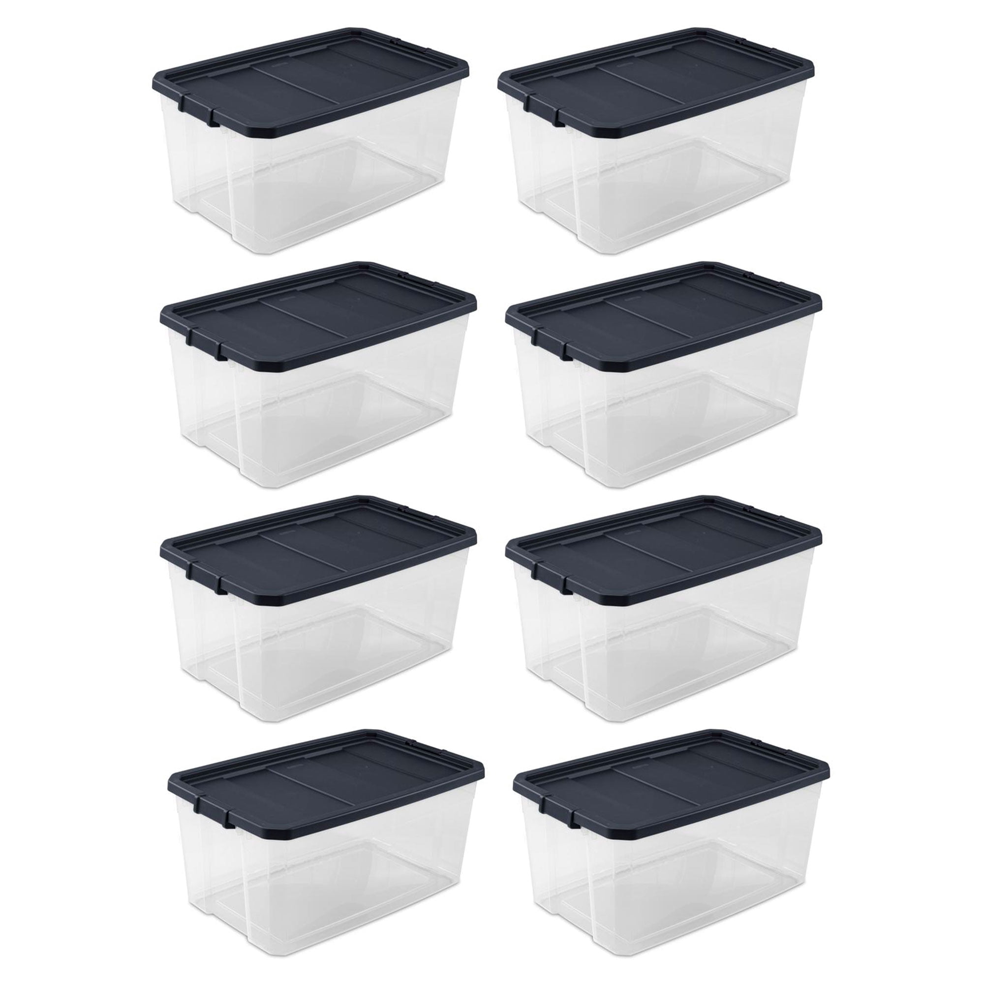 Sterilite 116 Qt Heavy Duty Box Stackable Storage Bin with Lid, (8 Pack)