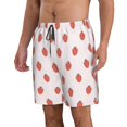 thumbnail image 2 of Wukai Strawberry Print Beach Trunks with Compression Liner Swimsuit Quick Dry Beach Sports Shorts with Pocket-Large, 2 of 6