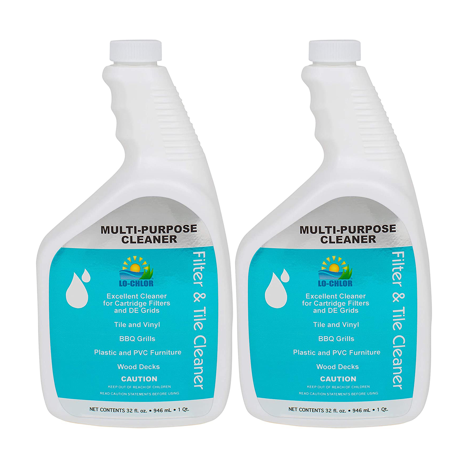 Lo-Chlor FAT123-12 Multi Purpose Pool Filter & Tile Cleaner, 1 Qt, 2 Pack