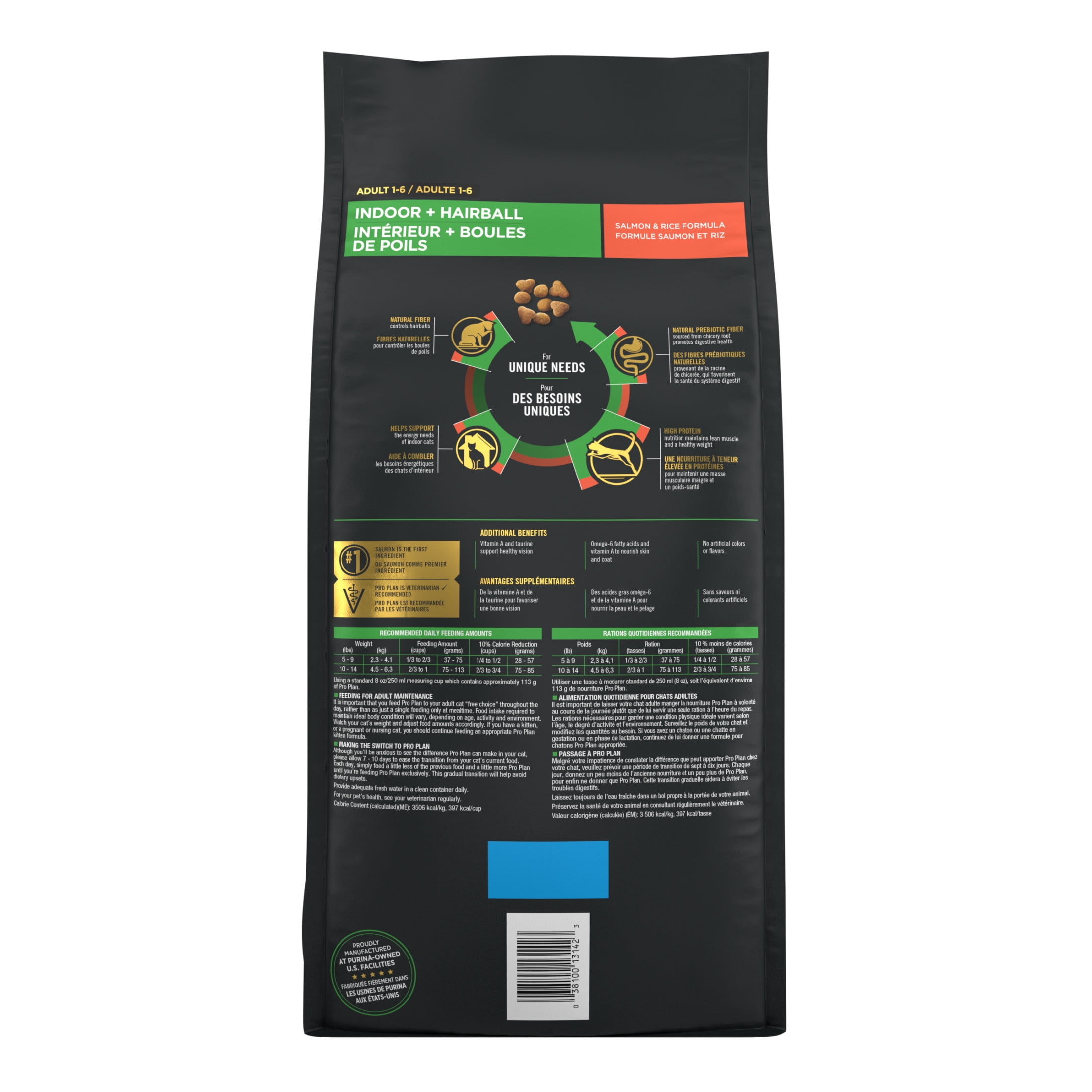 Purina Pro Plan Indoor Hairball Salmon & Rice Formula, Dry Cat Food 3.18 kg