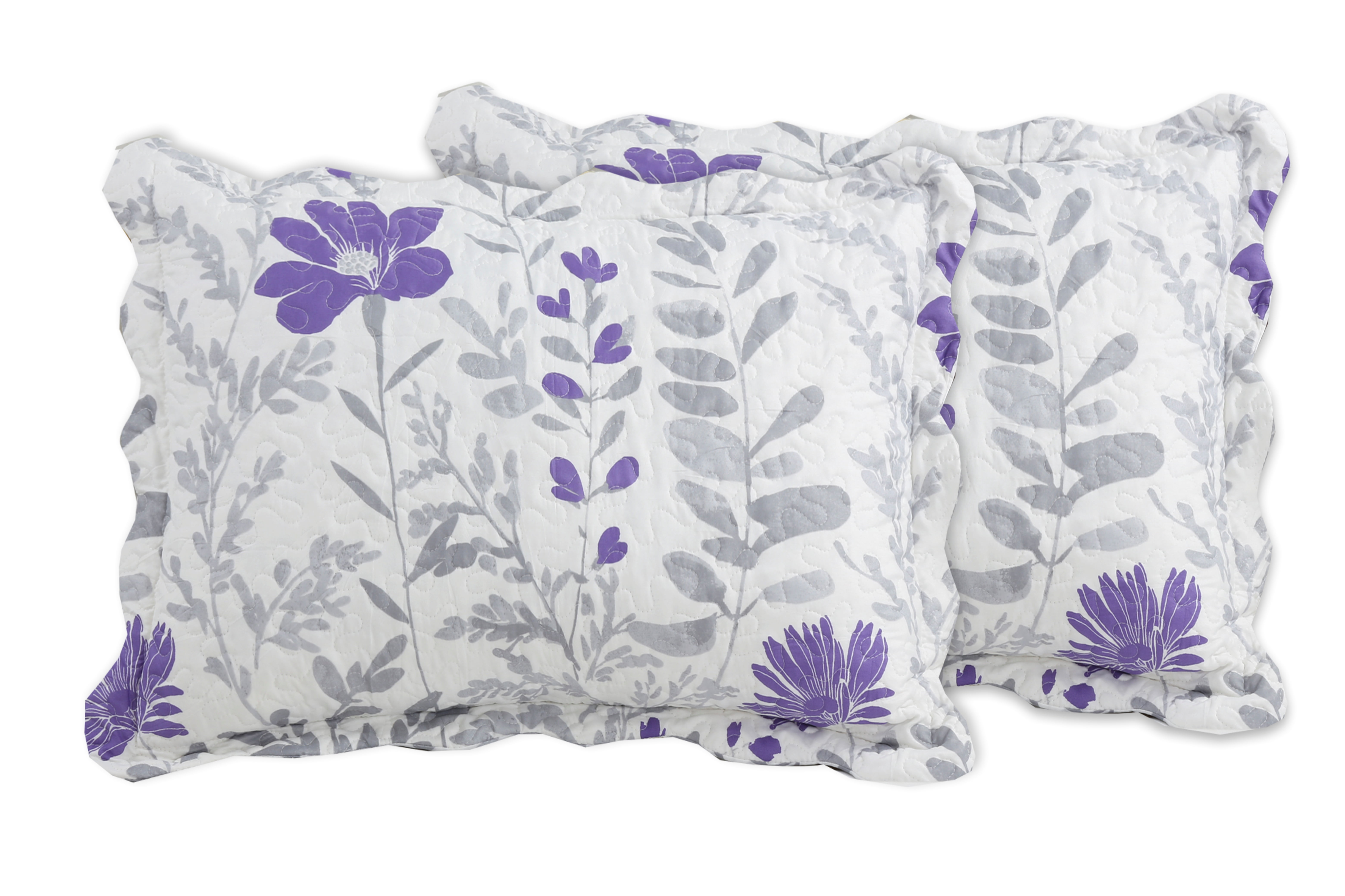 Marina Decoration Couvre-lit imprimé riche, couvre-lit ultra doux pour l'été, ensemble de literie avec housse matelassée, motif floral violet moderne