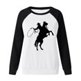 thumbnail image 4 of CEHVOM Mode Femmes Décontracté Imprimé Col Rond Manches Longues T-Shirt Ample Blouse Pull Tops Chandails en Molleton Sans Capuche Liquidation, 4 of 4