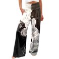 thumbnail image 1 of Pantalon Grand à Taille Élastique Mode Décontractée pour Femmes, Pantalon à Fleurs Colorées Imprimées avec Poches, Pantalon en Lin pour Femmes, Pantalon Habillé Décontracté pour Femmes, Pantalon Extensible Décontracté pour Femmes Grande Taille, 1 of 4