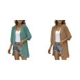 thumbnail image 1 of (2-Pack) Kcodviy Women Casual Cardigan Three 1X Cardigan for Women Quarter Sleeve Open Front Womens Stripped Cardigan Lightweight Dots Cardigan Draped Moth Cardigan Ruffles Cardigan, 1 of 7