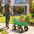 thumbnail image 2 of Outsunny Garden Dump Cart with Steel Frame, Green, 2 of 10