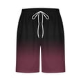 thumbnail image 4 of RKSTN Swim Shorts for Mens Gradient Print Ultra Plus Size Color Blocking Elastic Waist Drawstring Casual Versatile Beach Vacation Board Shorts with Pockets, 4 of 4