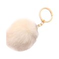 thumbnail image 4 of Fuzzy Ball Keychain Supple Comfortable Lovely Key Rings Adorable Practical Key Chains Women for Children Adults Elderly Students Beige 6cm, 4 of 6