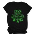 thumbnail image 2 of Meichang St Patricks Day T-Shirt Femme Vert Trèfle à Quatre Feuilles T-Shirts Graphiques Hauts Verts Décontracté Manches Courtes Col Rond T-Shirts St Patricks Day Liquidation, 2 of 3