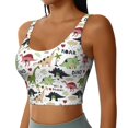 thumbnail image 2 of Balery Dinosaur Pattern Racerback Sports Bras for Women - Padded Seamless High Impact Support for Yoga Gym Workout Fitness-Small, 2 of 8