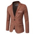 thumbnail image 4 of BOBOGOJP Blazer for Men Two Button Blazer Working Buttonholes Suit Jacket (Khaki,4XL), 4 of 5