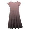 thumbnail image 5 of GDREDA Robes Fille 7 Robe d'Été pour Filles Couleur Dégradée Col Rond Manches Volantées Robe Trapèze à Étages Respirante Confortable Robe Ludique pour Enfants Tout-Petits Fête d'Anniversaire et Usage Quotidien Brun,10-11 Ans, 5 of 5