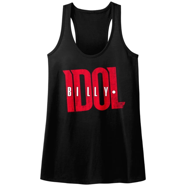 Billy Idol 1980s Punk Rock Singer Red Logo Adult Racerback Tank Top Shirt