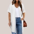 thumbnail image 2 of Plebaso Womens Plus Size Cardigan Short Sleeve Summer Cardigans Open Front Casual Blouses with Pockets, 2 of 7