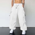 thumbnail image 3 of Mens Casual Waist Color Kitchen Pants Men Sports Hat Multi Woven Mens Sweatpants Cargo Pocket Foot Rope Solid Mens Cargo Pants with Pockets Pants Street Cargo Tie Mens Cargo Pants, 3 of 7