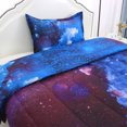 thumbnail image 4 of Unique Bargains 2pcs All-season Down Quilted Comforter Set Twin, Galaxies Dark Blue, 4 of 9