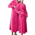 thumbnail image 1 of Women'S Double Pocket Flannel Bathrobe Soft And Warm Double Faced Velvet Bathrobe Pajamas And Home Wear Bathrobe Robe, 1 of 6