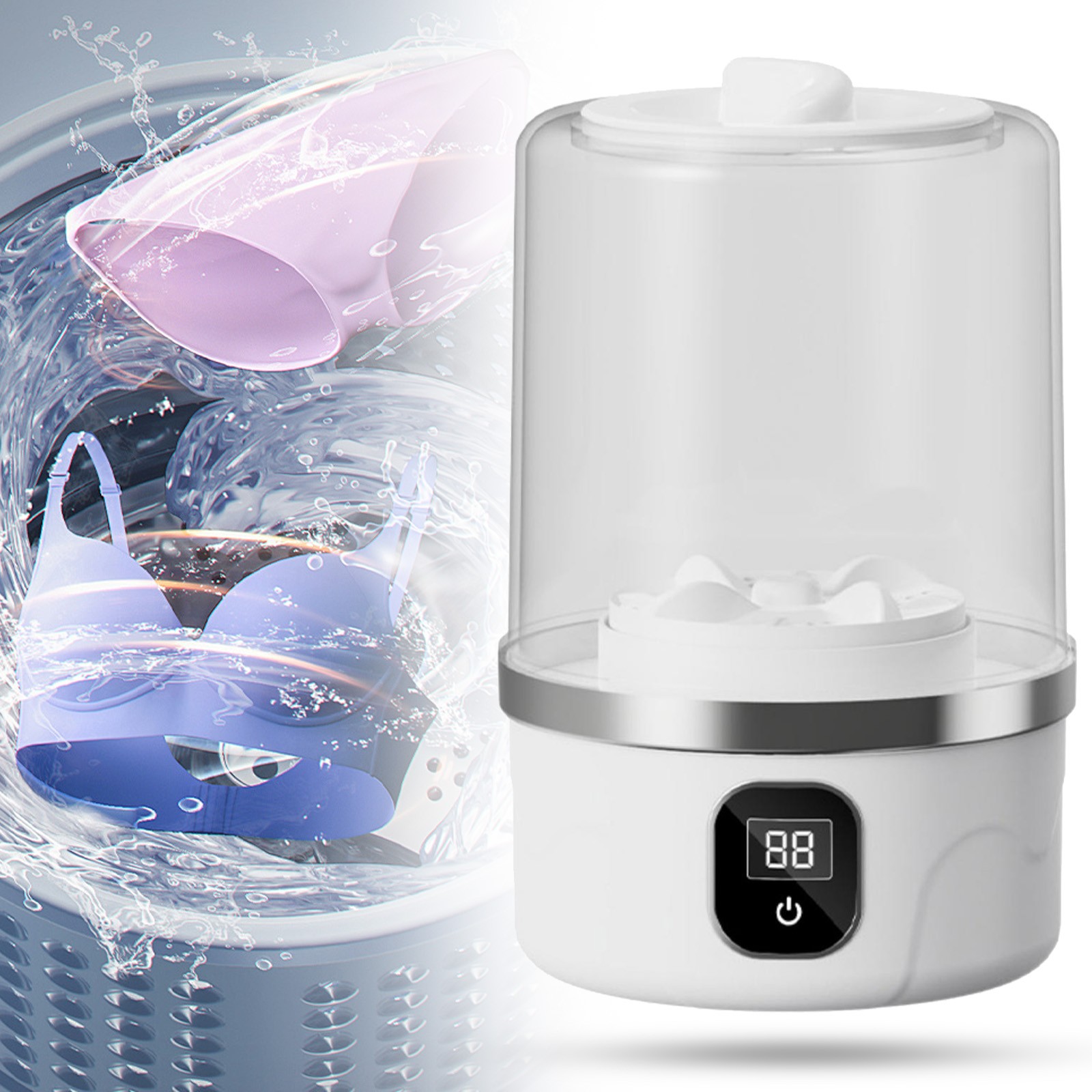 WHEANG Portable Clothes Cleaner 3000mAh Wireless Handheld Washer For Travel Baby Clothes & Delicates (600g Compact Design)