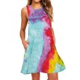 thumbnail image 2 of EGNMCR Robes d'Été Femmes Tendance 2024 Robes d'Été pour Femmes Plage Floral T-Shirt Robe Soleil Décontractée Poches Boho Robe Débardeur, 2 of 5